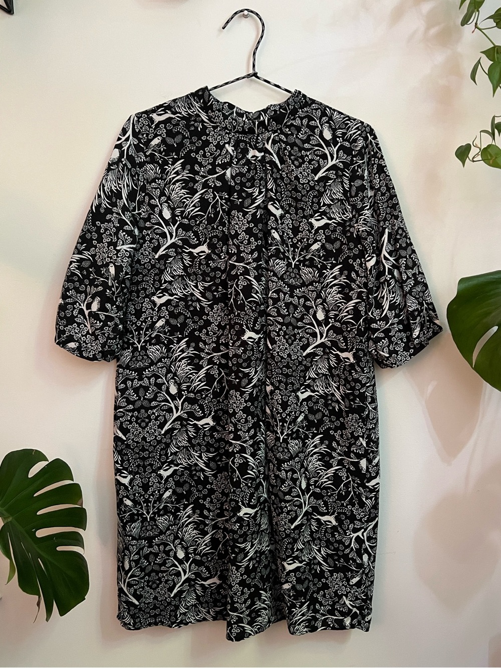 Old Navy Black and White Floral Midi Dress